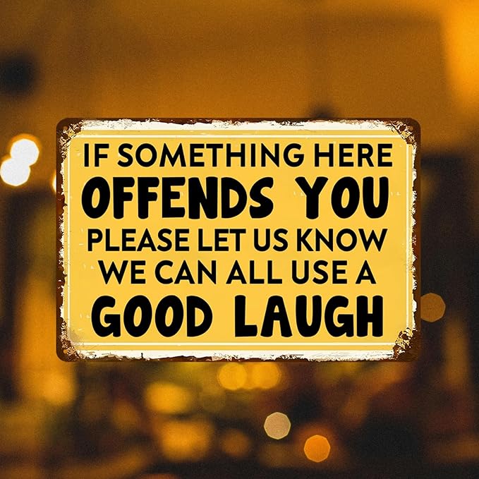 Funny Bar Sign Man Cave Decor Vintage Metal Bar Tin Signs Bar Signs For Home Bar If Something Here Offends You Sign Man Cave Gifts For Men Mancave Decor For Men Garage Gifts For Accessories 8x12