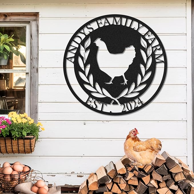 Customizable Chicken Coop Metal Sign, Vintage Chicken Coop Decor, Rustic Farmhouse Wall Art, Personalized Gift for Poultry Lovers