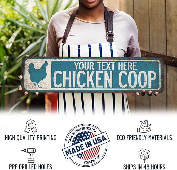Personalized Chicken Coop Sign Chicken Coop Décor - Made In USA - Farmhouse Wall Décor Decoration For Home Rustic Hen House 104180017001