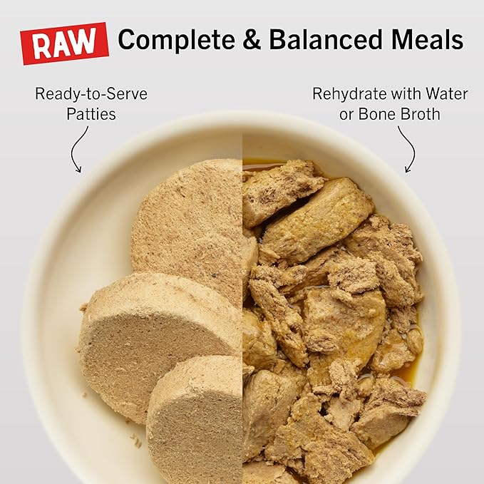 Stella & Chewy's Freeze-Dried Raw Dinner Patties - Surf 'N Turf Salmon & Beef Recipe - High Protein Grain-Free Puppy & Dog Food - Perfect For Picky Eaters - 25 oz