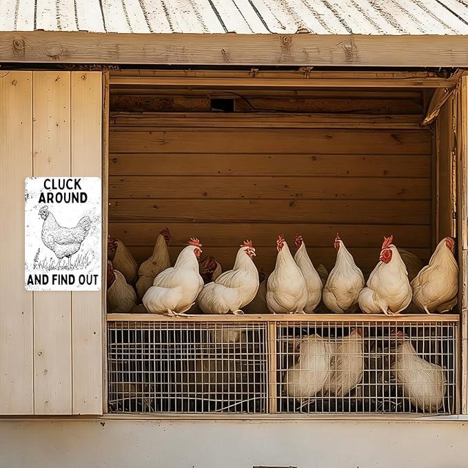 Farmhouse Kitchen Decor Chicken Themed Gifts Funny Quotes Metal Poster Outdoor Chicken Coop Vintage Metal Sign 8×12 Inches For Yard Home