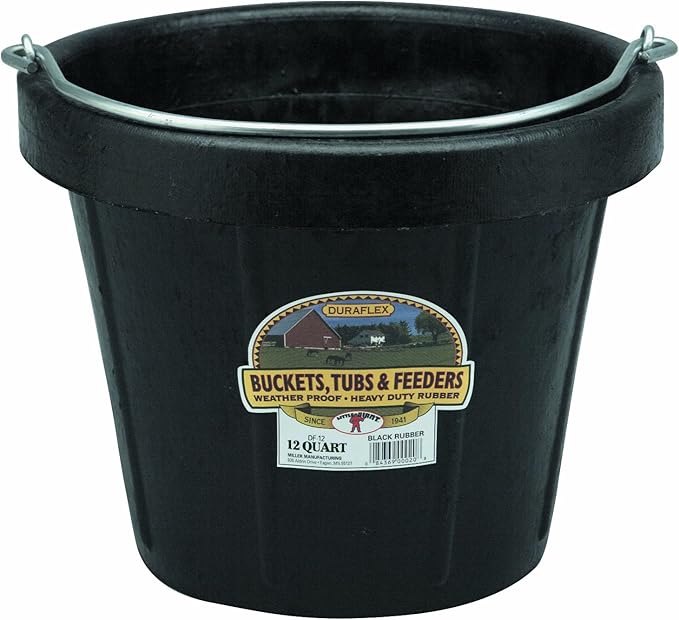 Little Giant® Rubber Pail | All-Purpose Heavy Duty Rubber | Water Bucket | 12 Quarts