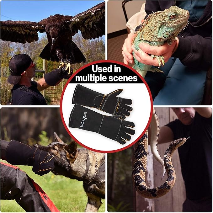 TIROTECHS Build Trust & Protect Your Hands - Bite-Proof Animal Handling Gloves for Safe & Loving Pet Care with Dogs and Cats
