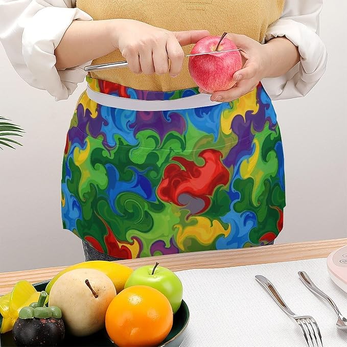 Short 3 Pockets Waist Waiter Waitress Half Apron Waterproof Chef Aprons