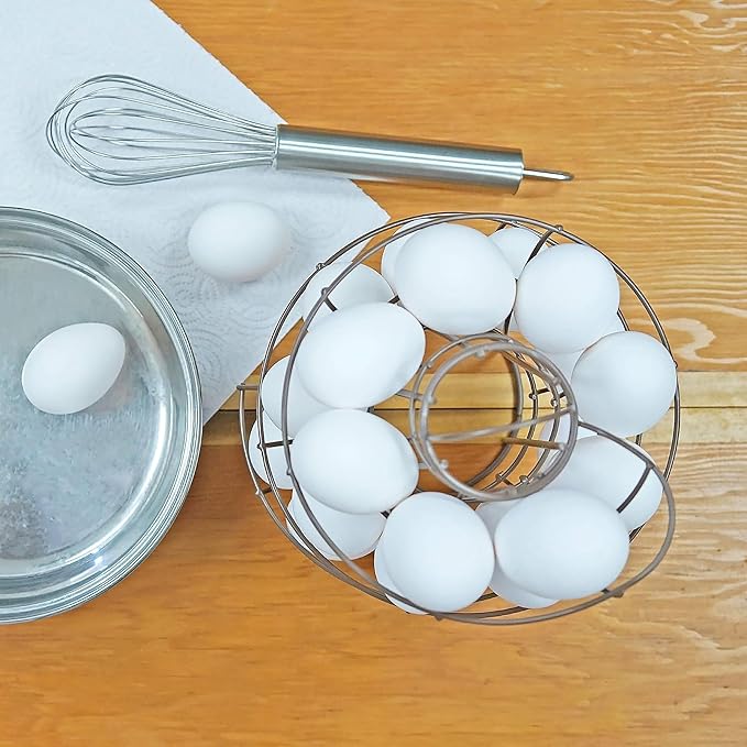 Southern Homewares Egg Skelter Deluxe Modern Spiraling Dispenser Rack - Black, Space-Saving, Durable Storage Solution for Eggs, One Size