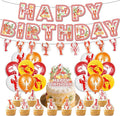 Crawfish Boil Party Supplies - Lobster Happy Birthday Banner Crawfish Balloons and Crayfish Cake Topper for Seafood Theme Birthday Party Decorations