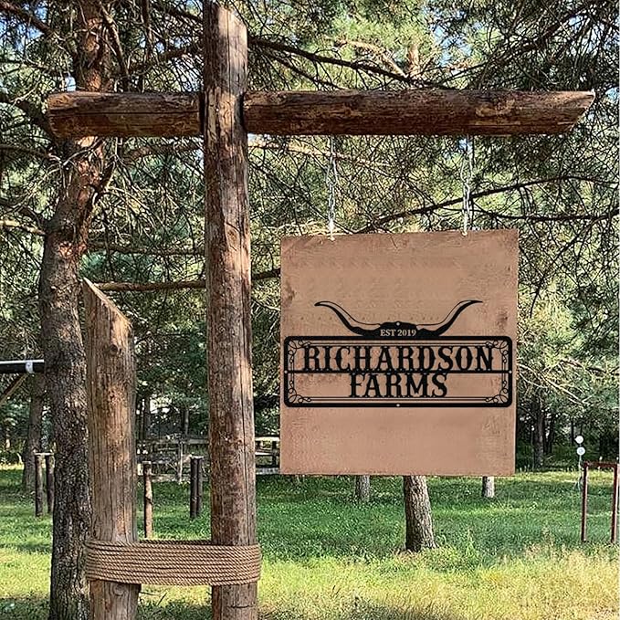 Personalized Farm Sign, Custom Farm Metal Signs Outdoor, Custom Ranch Sign, Customized Family Name Metal Signs for Farms, Ranch, Barn, Farmhouse, Housewarming Gifts