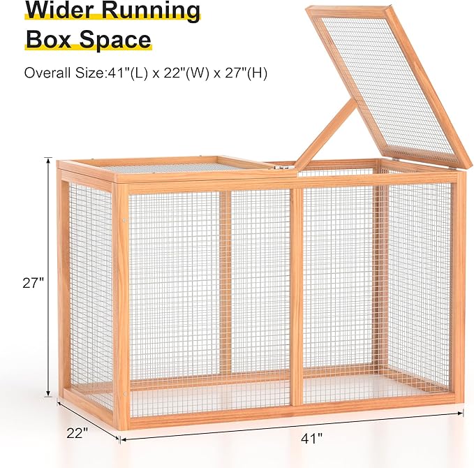GOJOOASIS 40" Chicken Run Outdoor Wooden Chicken Coop Hen House Poultry Cage w/Wire Fence Indoor and Outdoor Use (B)
