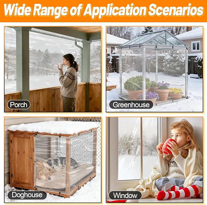 2pcs 4x13ft Chicken Coop Covers Accessories for Winter - Easy to Install Waterproof Chicken Run Tarp with Elastic Cords & Ropes