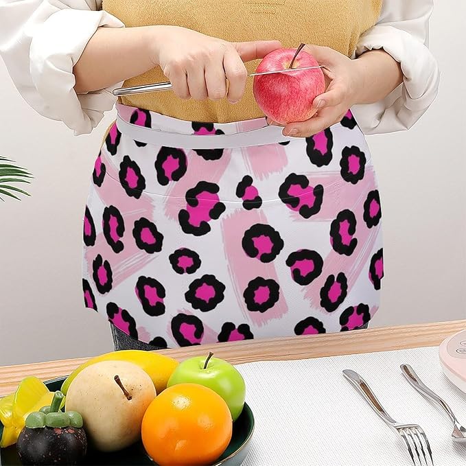 Half Apron with 3 Pockets Chef Cooking Kitchen Restaurant Aprons for Women Men