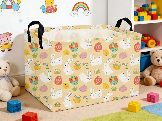 Rectangle Easter Baskets Kids Baskets Cute Storage Bin Organizer Box for Room Decor Gift Basket