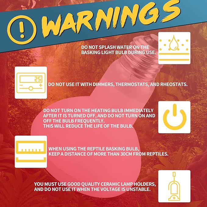 LUCKY HERP Infrared Heat Lamp 75W 2 Pack，Reptile & Amphibian Basking Spot Light Bulbs, Red Heat Lamp Bulbs for Reptiles, Bearded Dragon, Turtle, Lizard, Snake, Chicken