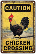 Funny Chicken Signs Chicken Crossing Aluminium Sign Metal Chicken Signs Decor Home Ktichen Farm Are Wall 12x8 Inch Vintage Chicken Signs For Coop Metal Tin Signs Poster