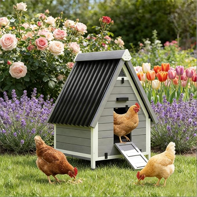 Pet-Friendly Backyard Chicken Coop, All-in-One Wooden Chicken House & Enclosed Run - Easy Access for Egg Collection & Cleaning, Perfect Starter Coop for Family Pets & Fresh Eggs