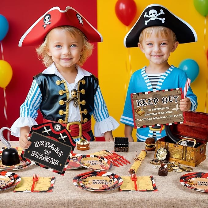WERNNSAl Pirate Party Decorations - 10PCS Pirate Birthday Party Decorations for Adventure Birthday Party Supplies Funny Parrot Pirate Decor for Home Garden Yard Wall Decor