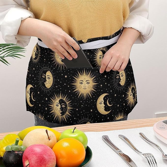 Server Waitress Waist Apron Cooking Kitchen Restaurant Aprons for Women Men