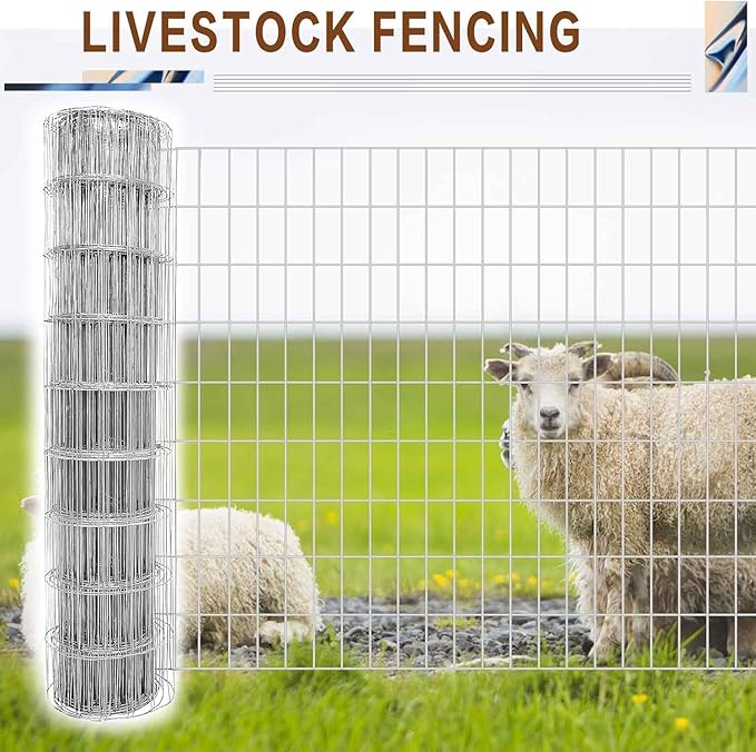 Tongmo 4 ft x 50 ft Galvanized Welded Chicken Wire Fence, 16GA Garden Chicken Wire Fence Roll, Mesh Size 2" x 4"Hardware Cloth, Ideal for Yard Protection and Poultry Netting