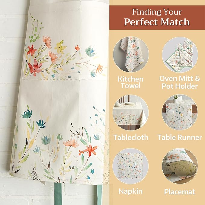 Maison d' Hermine 100% Cotton Apron for women with Pocket Kitchen Chef Apron for Men Cooking Easter Decorations