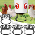4 PCS Metal Stand for Chicken Feeder Waterer, Heavy Duty Chicken Feeder Stand Holder, Round Support Rack with 4 Rust-Resistant Iron Legs, Buckets Stand for Coop Poultry Indoor Outdoor Use, Black