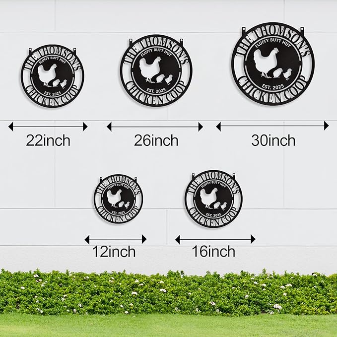 Personalized Chicken Coop Signs, Metal Funny Farm Decor, Chicken Coop Accessories, Metal Outdoor Wall Art, Custom Hen House Sign, Rustic Farmhouse Wall Decor for Farm Yard Garden Color08
