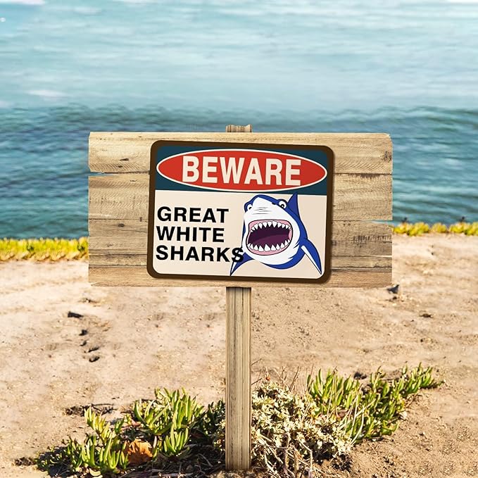 WERNNSAI Shark Birthday Party Decorations - 9 PCS Blue Shark Party Decoration Signs for Kids Boys Under The Sea Birthday Supplies Ocean Shark Signs Decor for Ocean Themed Baby Show Party Favors