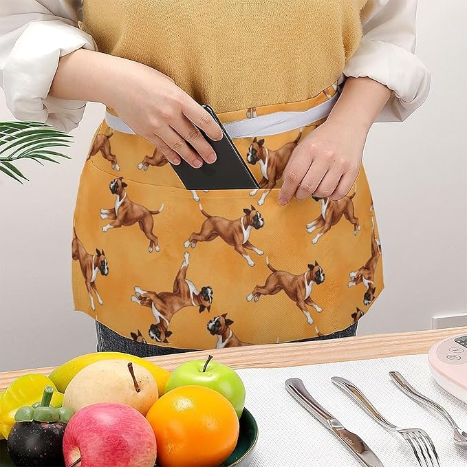Short 3 Pockets Waist Waiter Waitress Half Apron Waterproof Chef Aprons