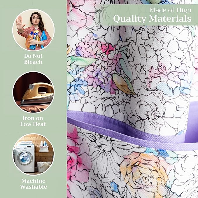Maison d' Hermine 100% Cotton Apron for women with Pocket Kitchen Chef Apron for Men Cooking Easter Decorations
