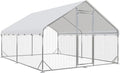 Large Metal Chicken Coop Run, Outdoor Chicken Coop,Walk-in Poultry Cage Spire-Shaped Chicken Run with Waterproof and Anti-Ultraviolet Cover for Outside,Backyard and Farm,13'x9.8'x6.4'