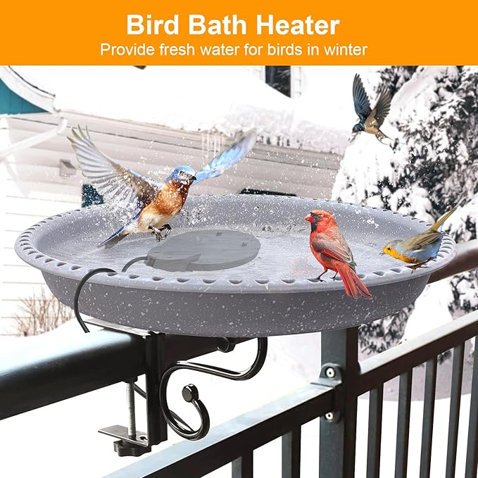 1000W De-icer Submergible Bird Bath Heater Aluminum Cast for Livestock Poultry Horses, Cows, Birds, WildlifeDrinking Indoor Outdoors in Winter Birdbat
