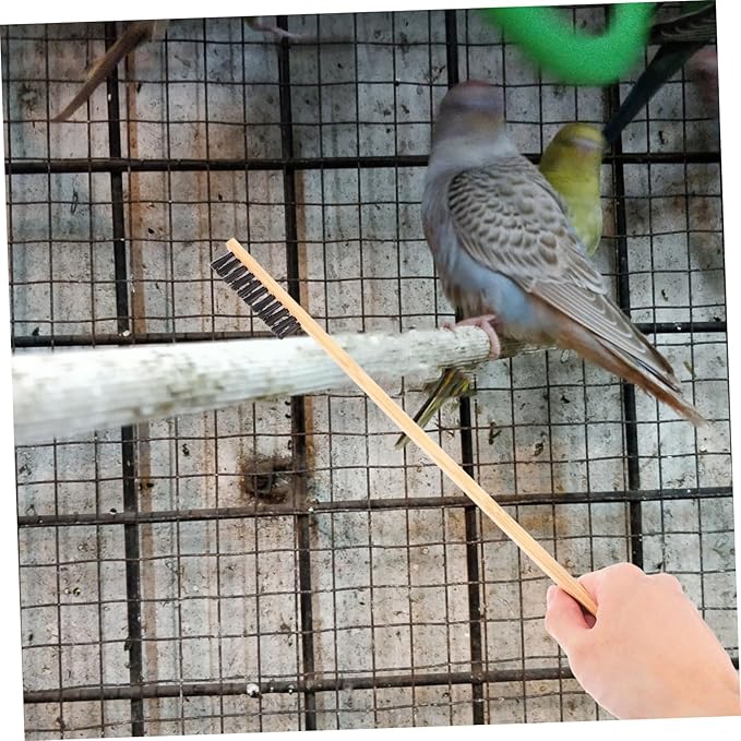 2 pcs Bird Cage Cleaning Brush Set Bird Poop Cleaner and Cage Cleaning Tools for Small Animals and Chicken Includes Droppings Scoop and Detailing Brush