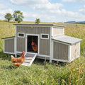 Chicken Coop for 1-3 Chickens, Wooden Hen House with 4 Nesting Boxes, Openable Waterproof Roof & Pull-Out Tray, Outdoor Poultry Cage Rabbit Hutch Duck House with Window