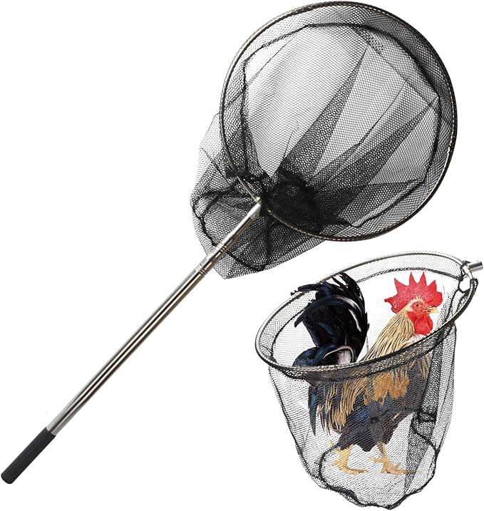 Animal Catch Net Pole Trap Tool Chicken Catcher Leg Hook Catching Kit Animal Control Capture Pole Cat Bird Poultry and Small Animals Trapping Net