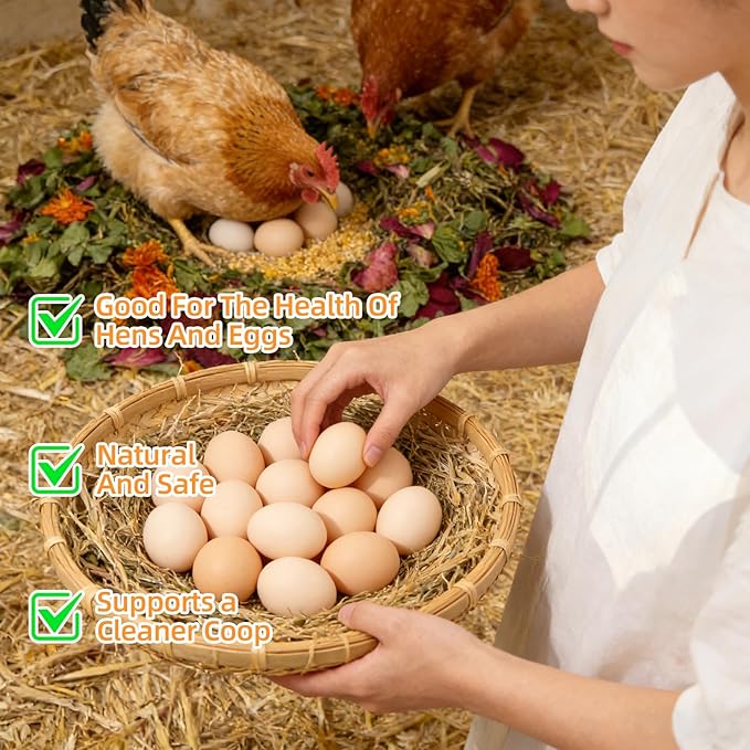 Chicken Nesting Herbs — 52 oz Large Value 7-Herb Blend | Lemongrass-Forward Formula for Coop Freshness, Nesting Boxes, Bedding & Dust Baths