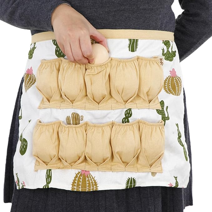 Aurya Kids Egg Collecting Apron - Chicken, Hen, Duck, Goose Gathering Holder for Children