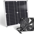 Solar Fan, 12W Weatherproof Solar Panel with DC Fan for Small Chicken Coops, Greenhouses, Sheds, Pet Houses, Intake or Exhaust air