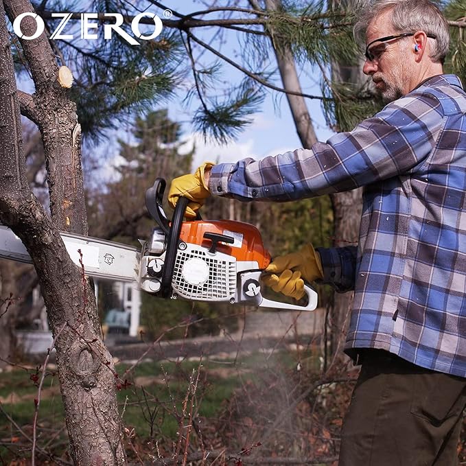 OZERO Gardening Work Gloves Men,Insulated Heavy Duty Cut Resistant Thorn Proof Leather Cowhide Gloves for Driving Welding