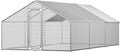 Large Metal Chicken Coop,19.7'L x 9.8'W x 6.6'H Chicken Run,Walk in Chicken Pen with Cover for Yard,Large Poultry Cage for Duck Rabbit