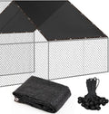 Chicken Coop Cover UV 90% Shade Cloth for Summer 14. 5 x 6. 6 ft Black Chicken Run Cages Cover with 20 Pcs Ball Bungees Cords Sunproof Sun Shade Netting Mesh for Outdoor Garden Patio Plants Yard