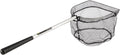 Fly Fishing Net with Handle - Soft Mesh Catch and Release Rubber Fly Fish Net with Lightweight Wood Frame and Safety Lanyard - Landing Bass and Trout Fishing Gear by Wakeman Outdoors