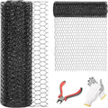 1/2 Inch Black Wire Mesh Roll - 24'' x 50' Chicken Wire Fence, 20 Gauge Hardware Cloth Poultry Netting for Garden/Animal Barrier/Rabbit/Floral/Chicken Coop/DIY Projects