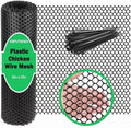 Upgraded Plastic Chicken Wire Fence Mesh(16INx10FT) - Black/Green/White Colors 0.3" Openings,for Garden Net, Poultry Fencing, Chicken Wire Frame,Animal Cage Fence,Floral Netting (Black)