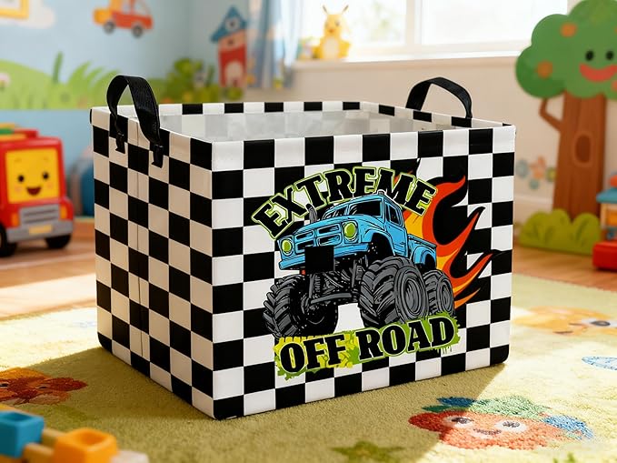 Rectangle Kids Baskets Car Basket Cute Storage Bin Organizer Boys Box for Room Decor Gift Basket(Racing car)