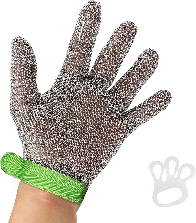 Metal Mesh Gloves - Stainless Steel Mesh Chain Cutting Gloves for Meat and Food Processing