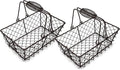 Vintage Egg Baskets Chicken Wire Egg Holder Countertop Egg Collecting Basket with Swing Handles, Egg Basket for Gathering Fresh Eggs, Rusty, Set of 2