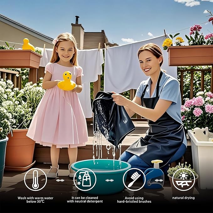 GoldPig Heavy-Duty Waterproof Apron, Chemical Resistant Rubber Vinyl for Industrial, Lab, Kitchen, Butcher & Grilling (40")