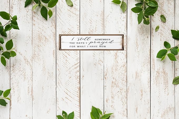 CSWLJS Rustic Metal Tin Signs I Still Remember The Days I Prayed Kitchen Sign Wall Decor White Vintage Farmhouse Bar Decor For Home Dining Room Coffee 4x16 In
