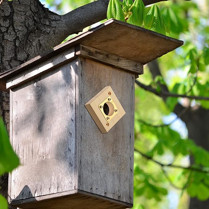 2 Pieces Bluebird House Predator Guard Bird House Predator Guard Replacement Wooden Copper 1 1/2 Inch Opening