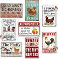 8 Pack Chicken Coop Accessories, Funny Chicken Coop Metal Signs Outdoor Decor Chickens Farm Personalized Tin Sign Chicken Gifts For Lovers House Decor 8×12 Inch