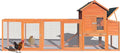 122" Wooden Chicken Coop, Outdoor Chicken Coop with Run for 3-5 Chickens, Hen House Duck Coop with Nesting Box, Chicken Perch and Ramp, Rabbit Hutch Poultry Cage for Backyard