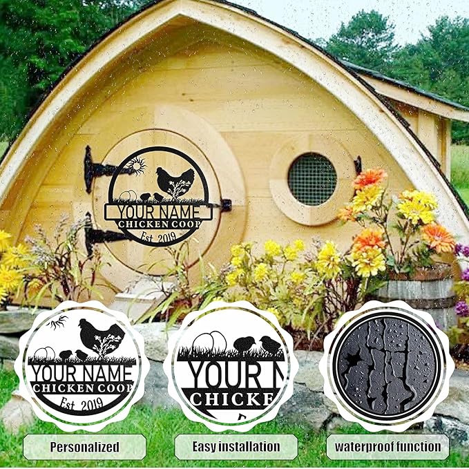 Custom Chicken Coop Signs, Personalized Funny Chicken Coop Signs, Custom Metal Farm Signs for Outdoor, Chick Hen House Sign Funny Farmhouse Outside Wall Decor Gift